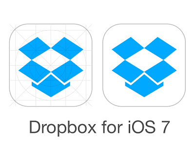 Dropbox icon for iOS 7 blue dropbox dropbox redesign grid icon ios ios 7 ipad iphone jony ive