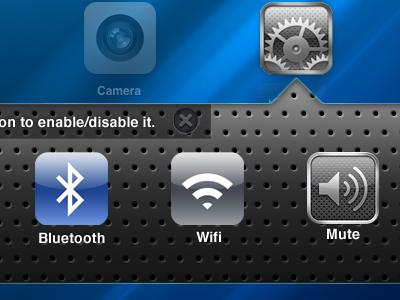 iOS Quick Settings (Widget) holo ios ipad iphone ui widget