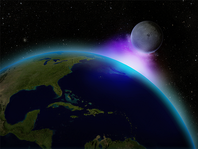 Earth and Moon 3d aurora cs6 earth flare moon photoshop solar system