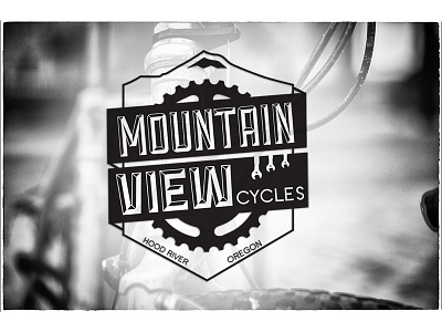 Mountain View Cycles logo back and white bike bikes cycle logo mountain