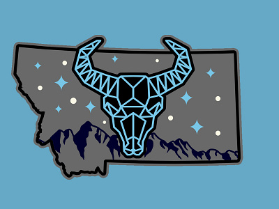 Montana big sky cowboy montana state logo