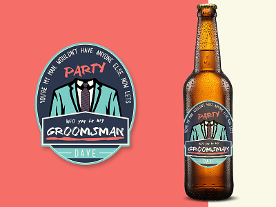 Groomsmam Beer Label beer groomsman groomsmen invitation label party wedding wedding party