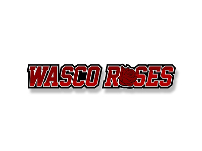 Wasco Roses baseball jersey logo rose wordmark