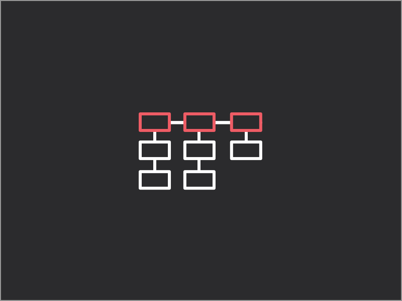 Information Architecture site map information architecture simple process pop line icon flat color bright