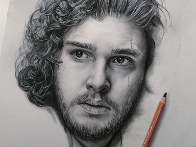 Jon Snow Charcoal Work in Progress