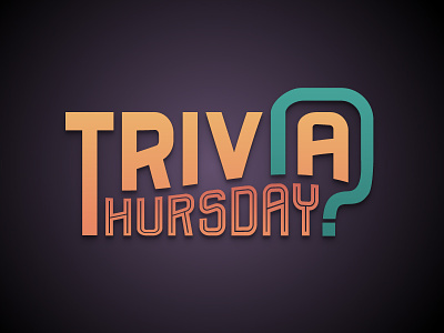 Trivia Thursday Logo color fun game logo orange question mark trivia type typography wave