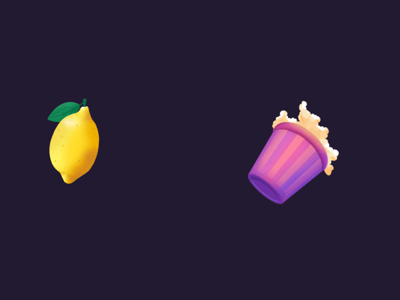 Lemon & Popcorn animation app food gift icon illustration ui