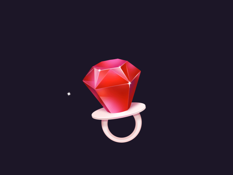 Diamond shaped ring candy animation diamond food gift icon illustration ui