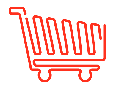 Neon Red Grocery Cart grocery cart icon neon