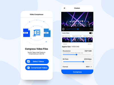 Video Compressor - Compress Video app design graphic design illustration logo typography ui ux vector