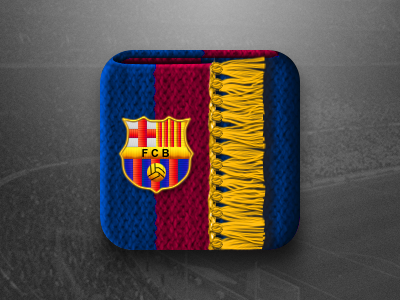 Fc Barcelona Fan Ios Icon app barcelona football icon photoshop scarf ui