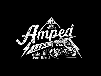 Amped Apparel (Winter Collection) apparel distressed illustration logo motorcycle ride skeleton type vintage