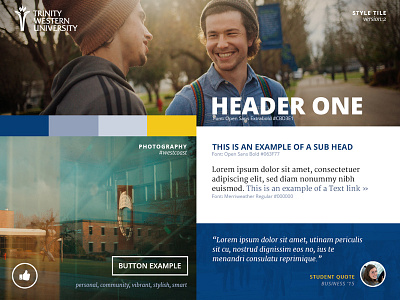 TWU Style Tile: V2 design interface style tile university web