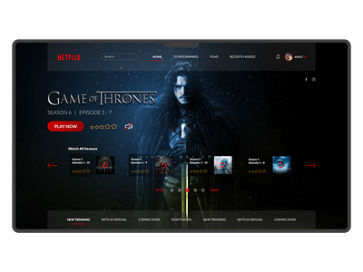 Netflix Home Screen ui uplabs web