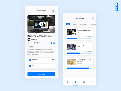 Online Course Mobile UI Design