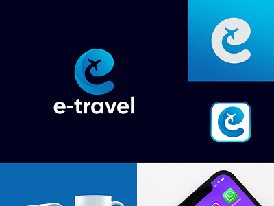 E- travel logo Design design graphic design logo logo design minimal logo