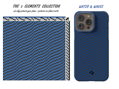 Water & Waves - weaving pattern of the 3 elements collection brand design branding carbon collection design fusionweaving noplanetb pitaka saveourplanet water waves weaving