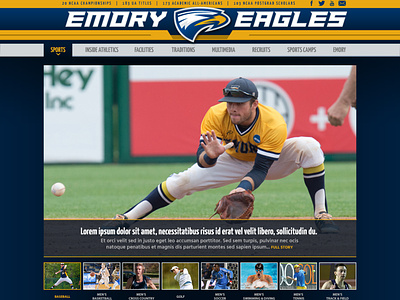 Emory Athletics Web Design (Front-End)