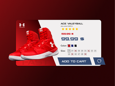 Under Armour Sneakers Product Card design illustration product card sneakers ui under armour