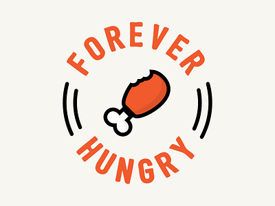 Forever Hungry brand chicken chicken wings drumsticks food hungry logo