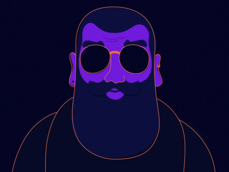 Weird Beard 2d after effects animation character design facial expressions illustration illustrator motion design