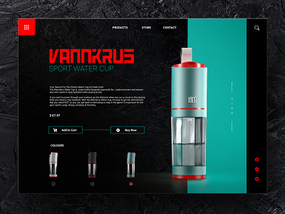Vannkrus Sport Water Cup promo site concept branding design logo shop ui ux web webdesign website website webdesign