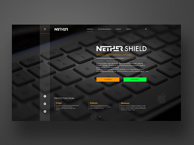 Nether Antivirus system promo site website webdesign