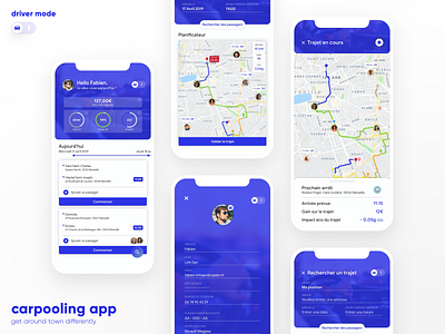 Casten (Driver) app apple carpool carpooling design ios mobile app ui uiux ux webdesign