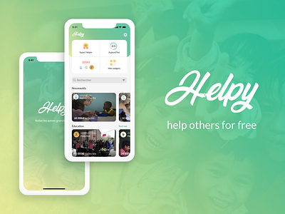 Helpy app apple design illustration ios mobile app ui uiux ux volunteering webdesign
