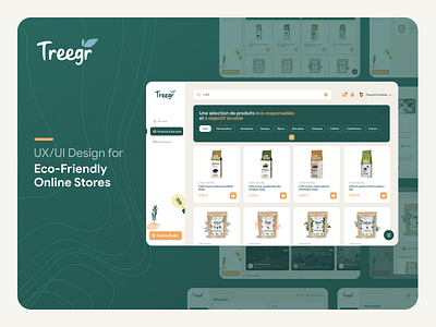 Treegr branding design logo marketplace ui uiux web