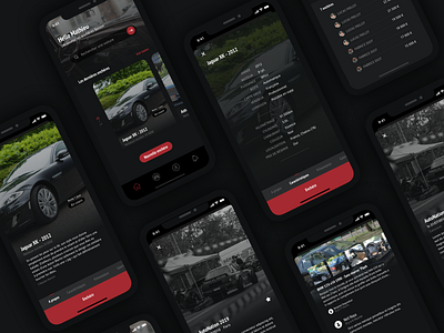 B-cars app apple bids cars darkmode design ios mobile app network social ui uiux ux