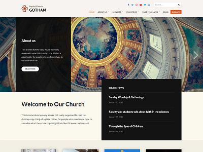 Faith - Free Church WordPress Theme church corporate free free theme non profit organization website wordpress wordpress theme