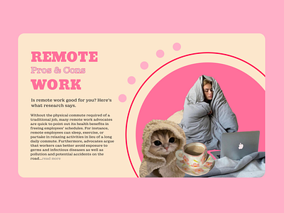 Remote Work Pros & Cons - Article Cover art creativity design illustration raster ui ux