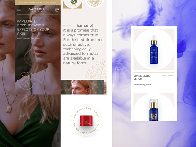 Samarité - Case study case study clean concept cosmetics design ecommerce full page herbs intro banner mobile view modern natural nature packshot product responsive shop typography ui ux