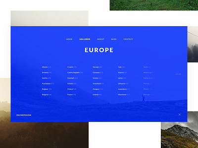 Daylight Template Menu blue design fullscreen hover interaction list menu menu hover photos travel travel portfolio travelling typography ui ux web website