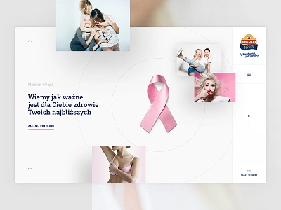 Mission Wraps Pinktober app breast cancer clean design food fullscreen landing page mission mission wraps pink ribbon slide ui ux webdesign website woman woman portrait wraps