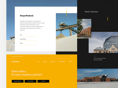 Pozbruk Group architecture black buildings clean company conrete content corporate design landing design landing page news photo picture portfolio products scroll ui ux web design