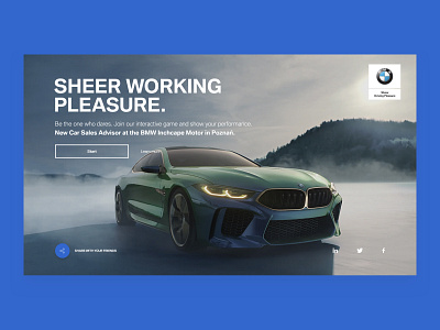 BMW - Micro Landind bmw campaign car clean dealer design designer employer branding freelancer game ui landing landing page onepager photo product design typography ui ux video background webdesign