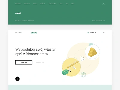 Asket biomass clean countryside ecologic energy farm fuel green home page machines manufacturing simplicity typography ui ux designer ui ux user ui web design ux ux design village
