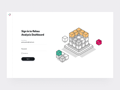 Rehau Analysis - Login Page analitycs analysis animation button buttons clean dashboard login dashboard ui illustration input field isometric login page management app motion motion design motion graphic ui ux web website