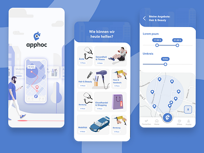 apphoc german city service booking App Design