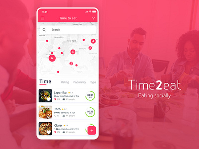 Time2eat eating mobile social app ux