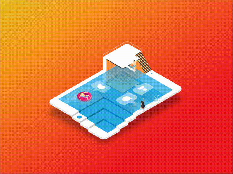 #Maymotion No 05: Pool Day after effects animation gif illustration maymotion flat design motion design