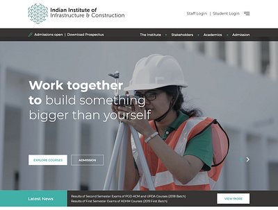 Indian Institute of Insfrastructure & Construction ui design uxdesign visual design webdesign