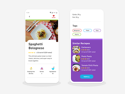 Recipe App Concept app app design concept design designs illustration ui user experience user inteface ux