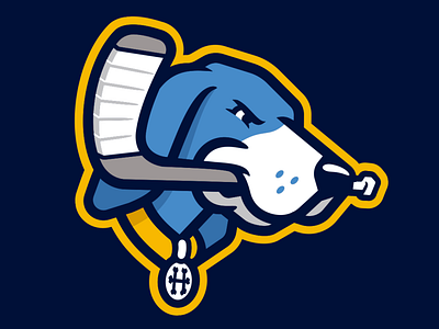 Hounds Hockey Club dog hockey hockey logo hound logo mascot sports
