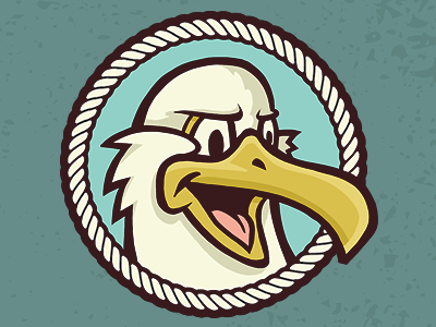 Salty Seagull bird logo mascot seagull