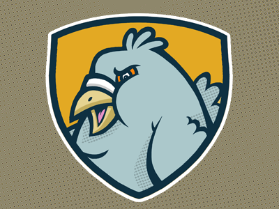 Well Fed Pigeon bird logo mascot pest pigeon