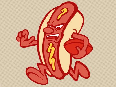 The wurst team dog food football hot mascot sausage