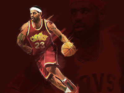 Lebron James basketball cleveland illustration ipad james lebron nba photo pro